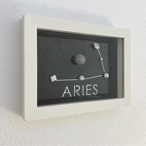 Other - Handmade Horoscope Art ARIES Star Constellation Beads Shadow Box 6x8 inches